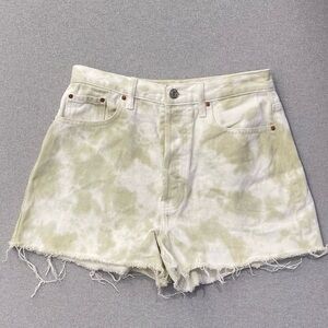 PacSun Cream Tie-Dye Jean Shorts